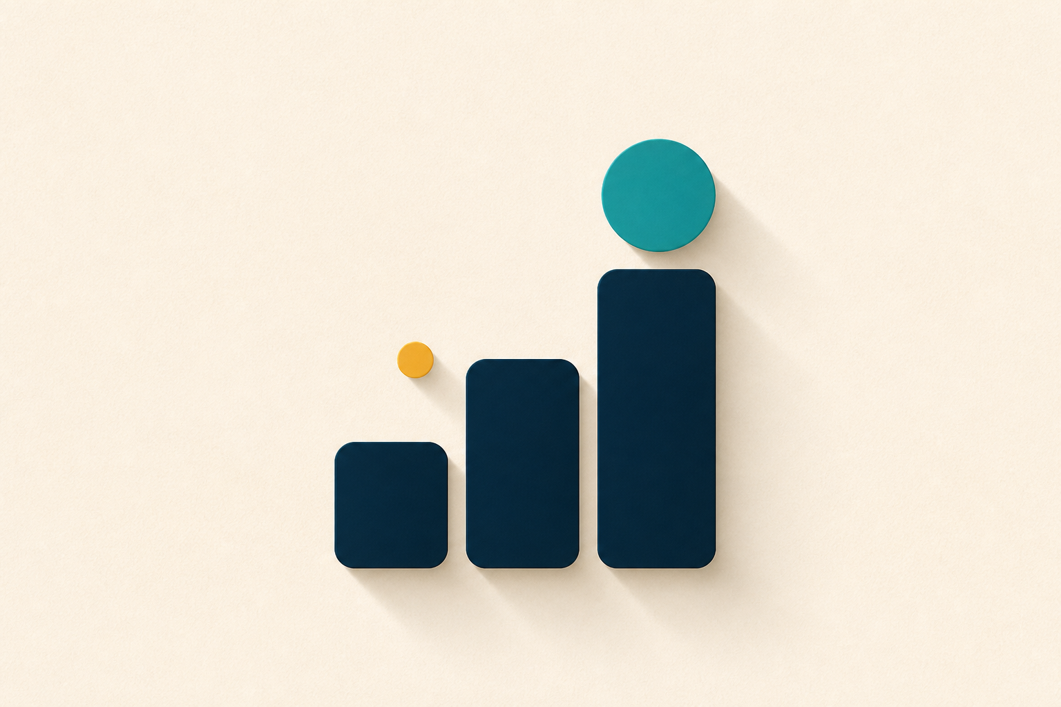 Ascending bars with a rising node — funded startups and scale-ups.